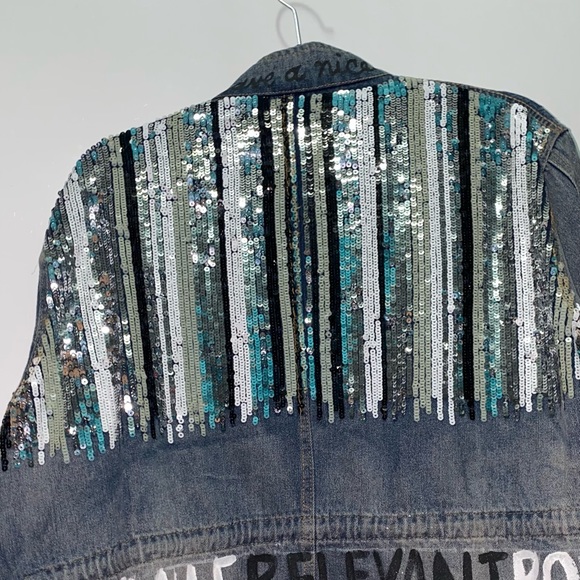 Wren + Glory ‘Positive Vibes’ Denim Jacket. - Picture 2 of 4